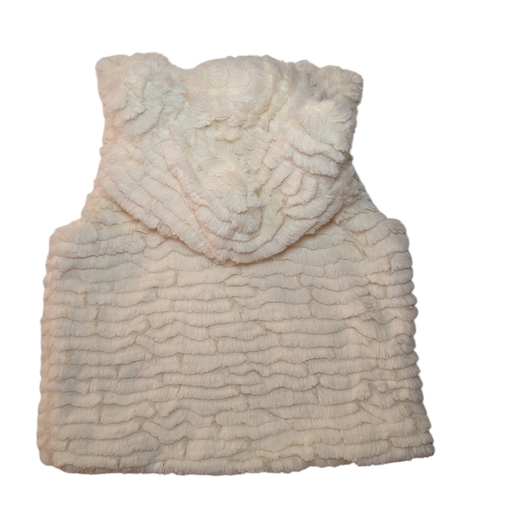 NWOT Self Esteem Girls Cozy Cream Faux Fur Vest Size 4T - Picture 2 of 9